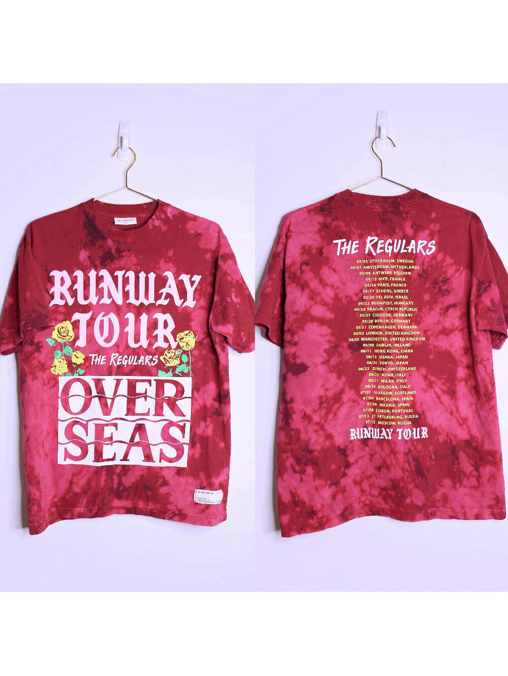 The Regulars Runway Tour Red Acid Wash Tee - Medium